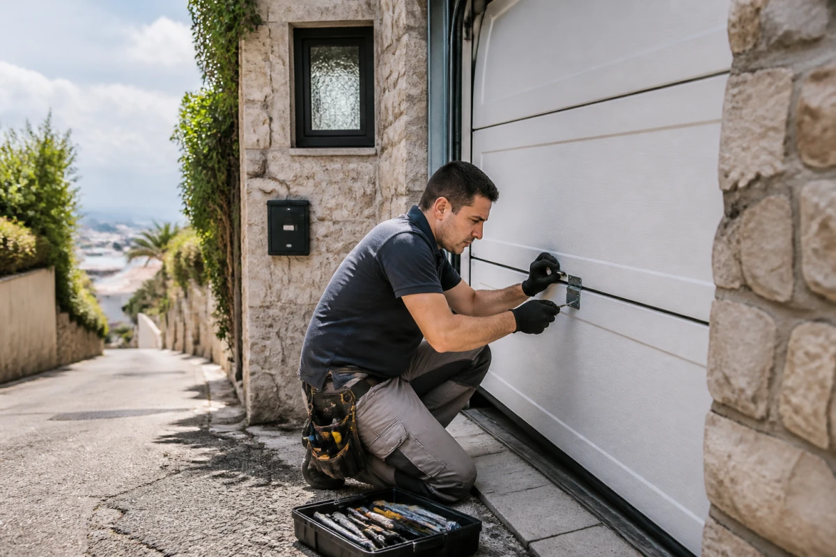 Dépannage porte de garage basculante urgence Menton