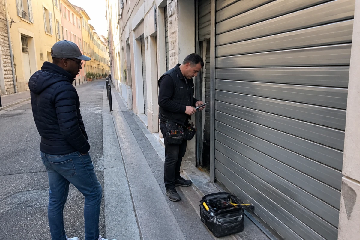 Réparation rideau métallique commerce bloqué Carros